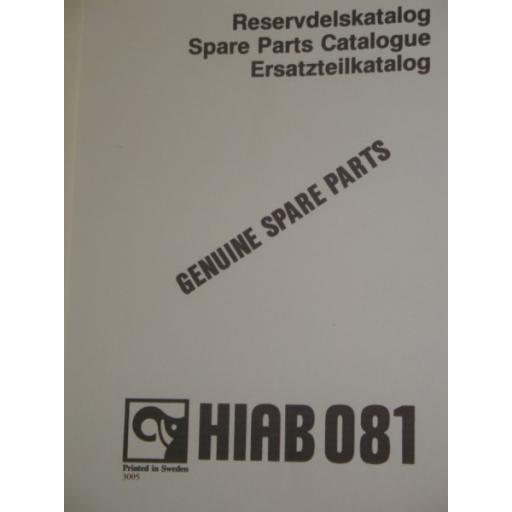 Hiab 081 Parts Manual