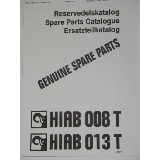 Hiab 013T Parts Manual