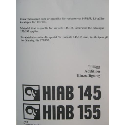 Hiab 145/155 Parts Manual